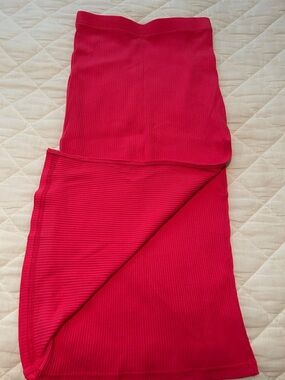 SHEIN Fuchsia Ribbed Tube Midi Skirt
